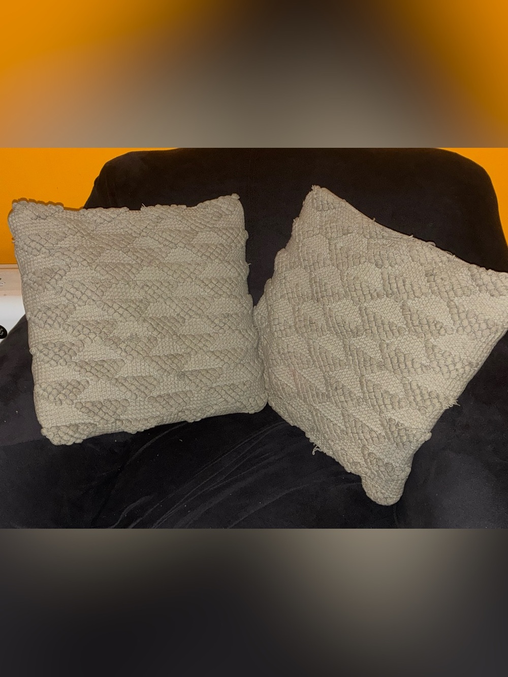 Textured Chunky Woven Macrame Knit Throw Pillows